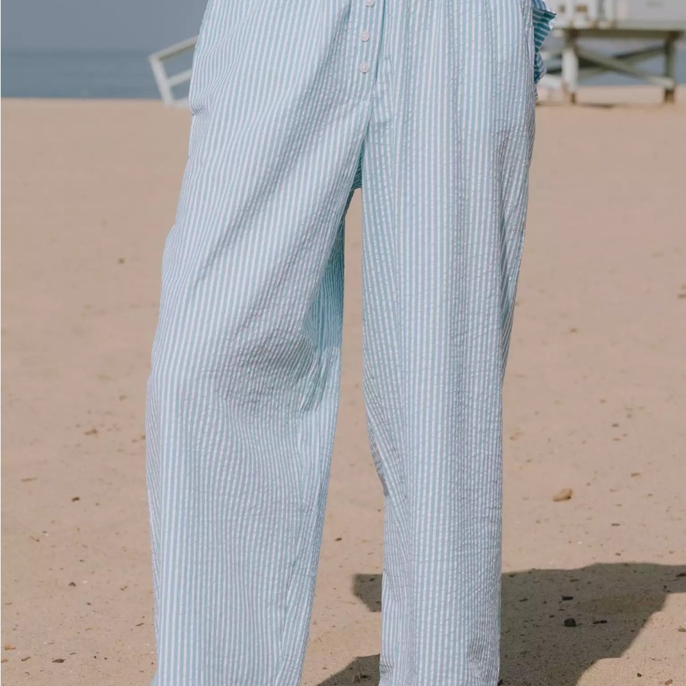 Daily Drills Light Blue Striped Pants